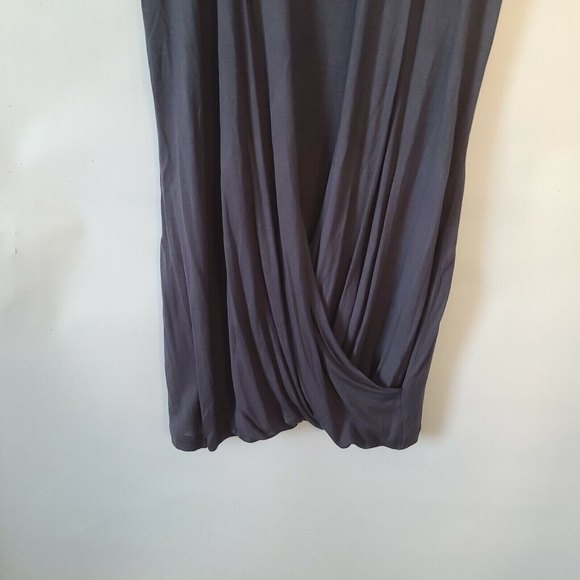 CABI Faux Wrap Fickle Tee Gray Sz XS Cap Slv Jersey Knit Style 3058 EUC - Picture 5 of 10